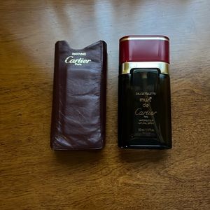 Vintage Cartier Perfume Bottle in Leather Case Empty For Collectors